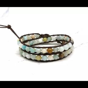 Amazonite double wrap bracelet
